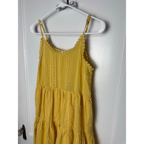 Altar'd State Tank Dress Women's Small Butter Yellow Tiered Mini Sun Dress - Picture 2 of 9